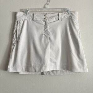 Nike Womens Golf Dri-Fit Skort White Skirt Size 12 Pockets Golf Pickleball Skirt